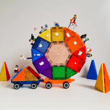 Load image into Gallery viewer, Magblox Twin Car Set with Wooden Wheels