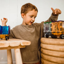 Load image into Gallery viewer, Magblox Twin Car Set with Wooden Wheels