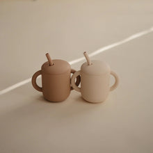 Load image into Gallery viewer, Mushie Silicone Training Cup + Straw
