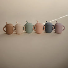 Load image into Gallery viewer, Mushie Silicone Training Cup + Straw
