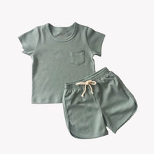 Load image into Gallery viewer, Cotton Cub Organic Pocket Tee & Shorts Set