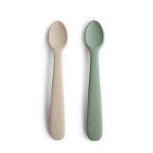 Load image into Gallery viewer, Mushie Silicone Baby Spoon 2-Pack