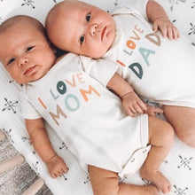 Load image into Gallery viewer, Finn + Emma Organic Bodysuit & Tee (Love Mom & Love Dad)