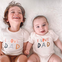 Load image into Gallery viewer, Finn + Emma Organic Bodysuit & Tee (Love Mom & Love Dad)