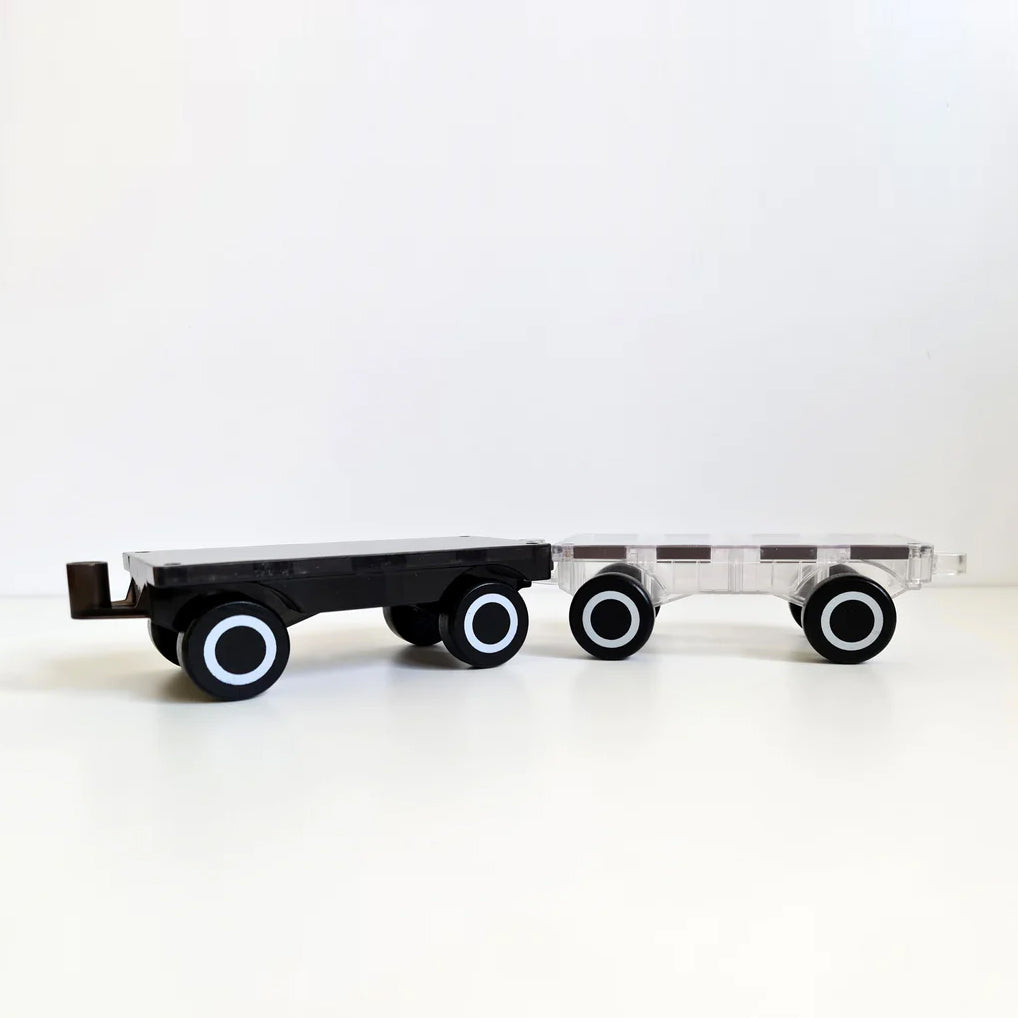 Magblox Twin Car Set with Wooden Wheels