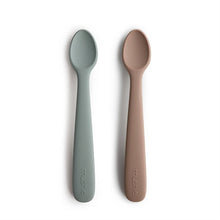 Load image into Gallery viewer, Mushie Silicone Baby Spoon 2-Pack
